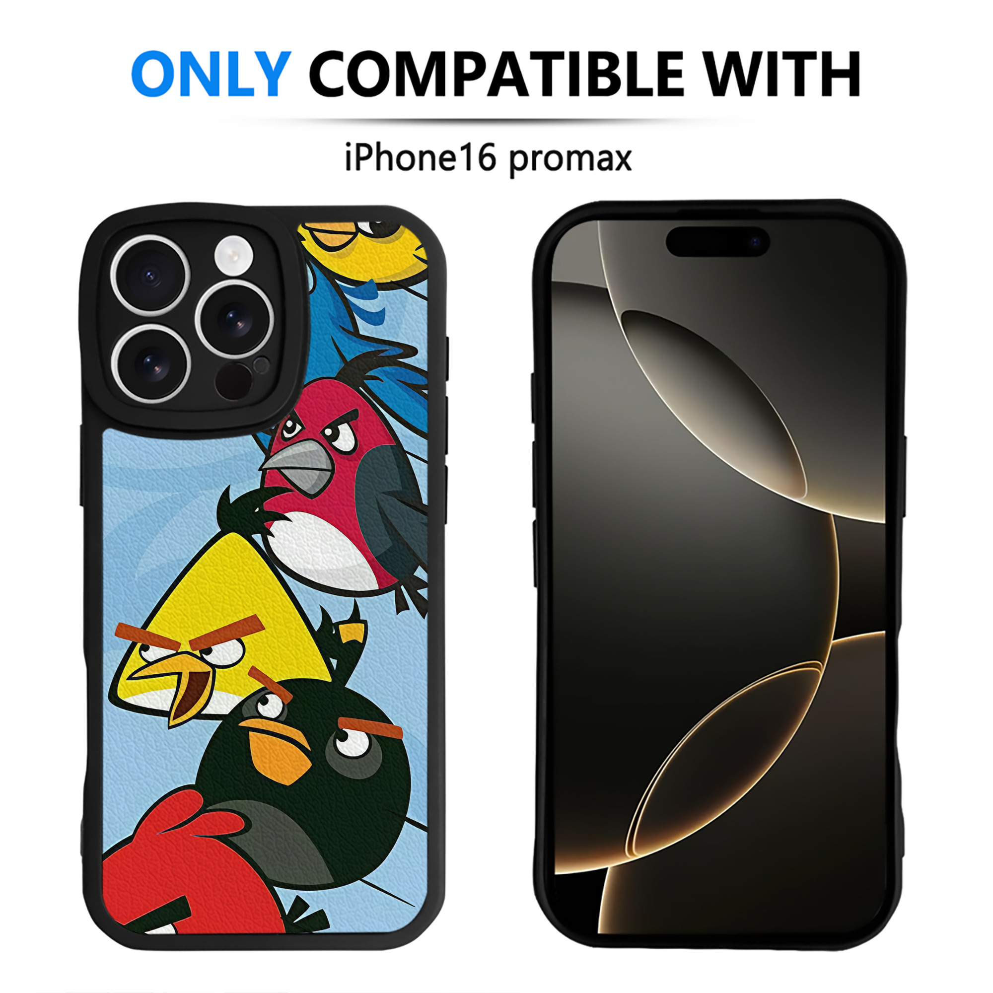 （画像用） Angry Birds アングリーバード 【iPhone 16シリーズ対応】シリコンスマホケース（レザー調） 材質：シリコン